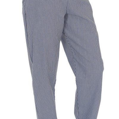 Blue/White Check Fully Elasticated Trouser