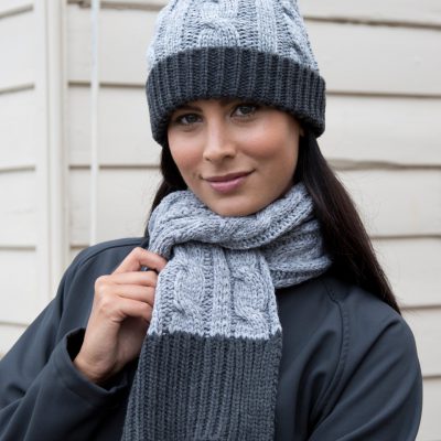 Result Winter Shades Of Grey Knit Scarf