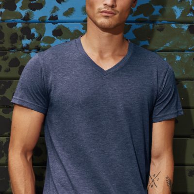 B&C Mens Inspire Triblend Vee Tee